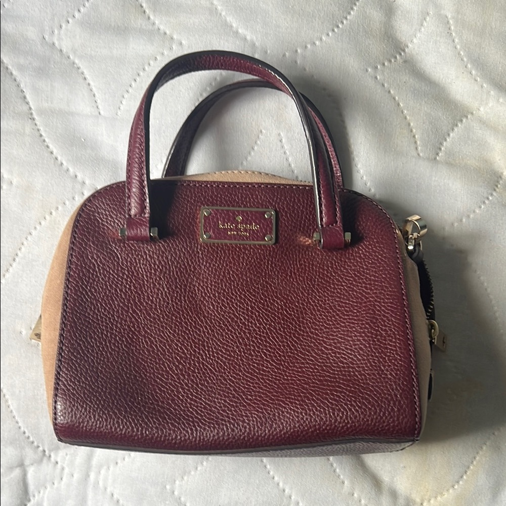 Kate Spade Burgundy and Tan Women's Bag